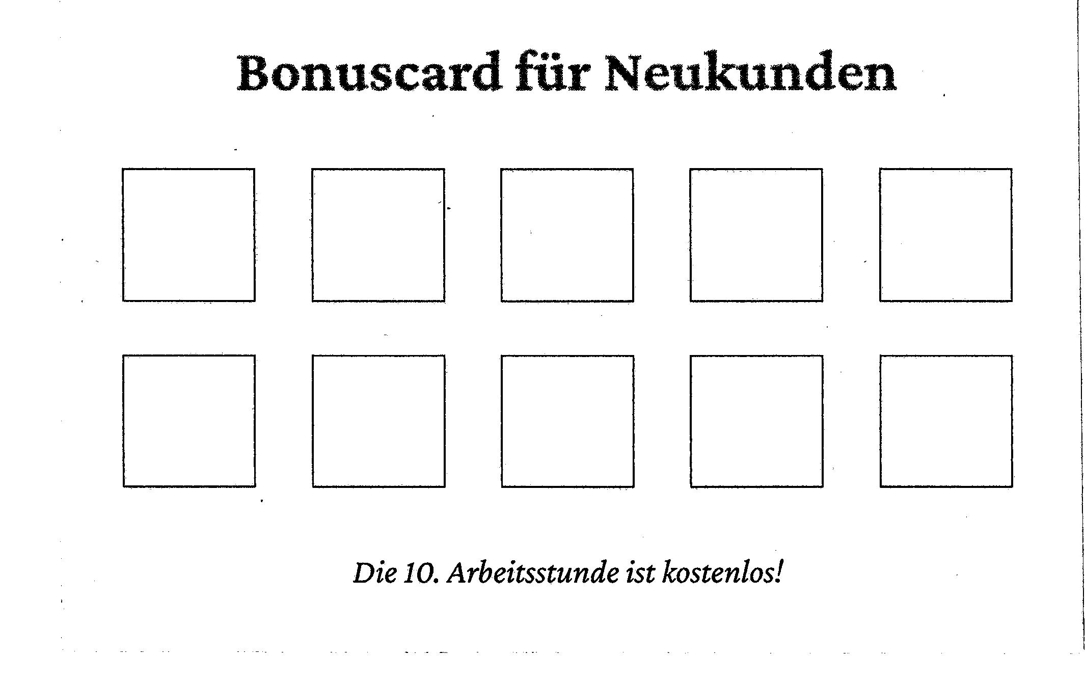 Bonuscard Rückseite
